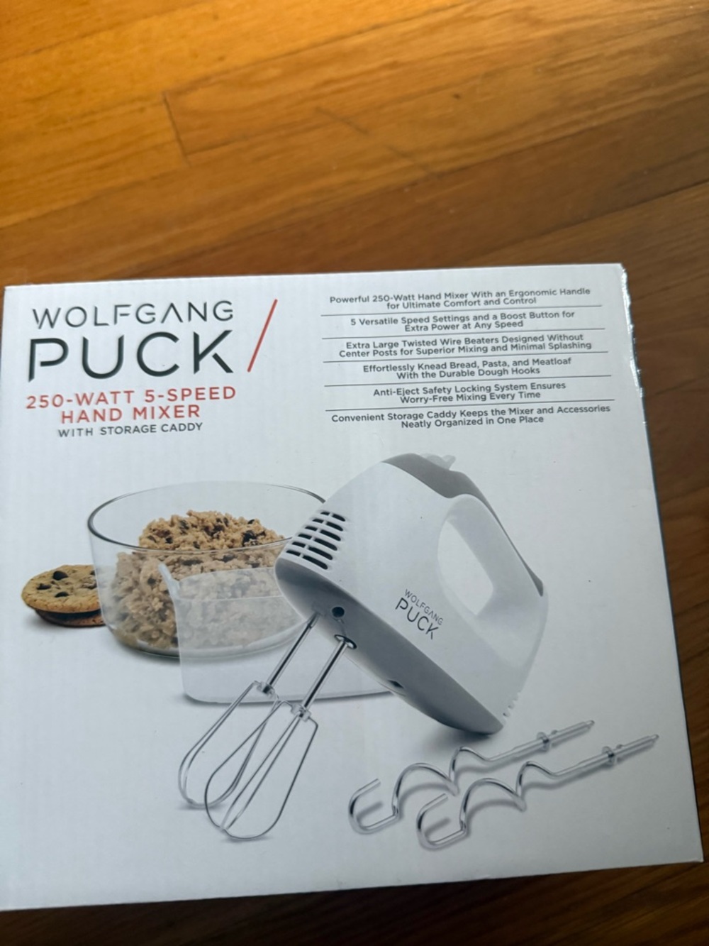 Wolfgang Puck 250-Watt 5-Speed White Hand Mixer NEW